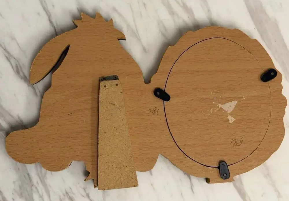 Vintage Eeyore Hand-Carved Wood Intarsia Picture Frame